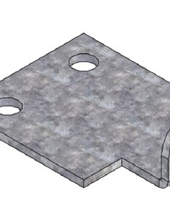 Fastening shackle f flap f pop hole w lift off guiding rail